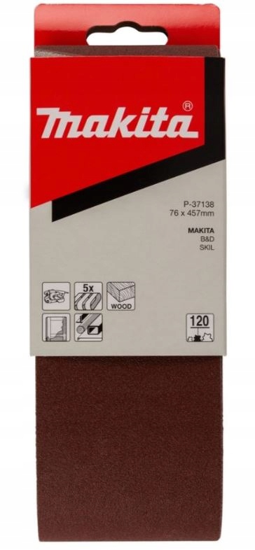 Makita Papier ścierny taśma szlifierska 76 x 457 mm P120 P-37138 1 szt.