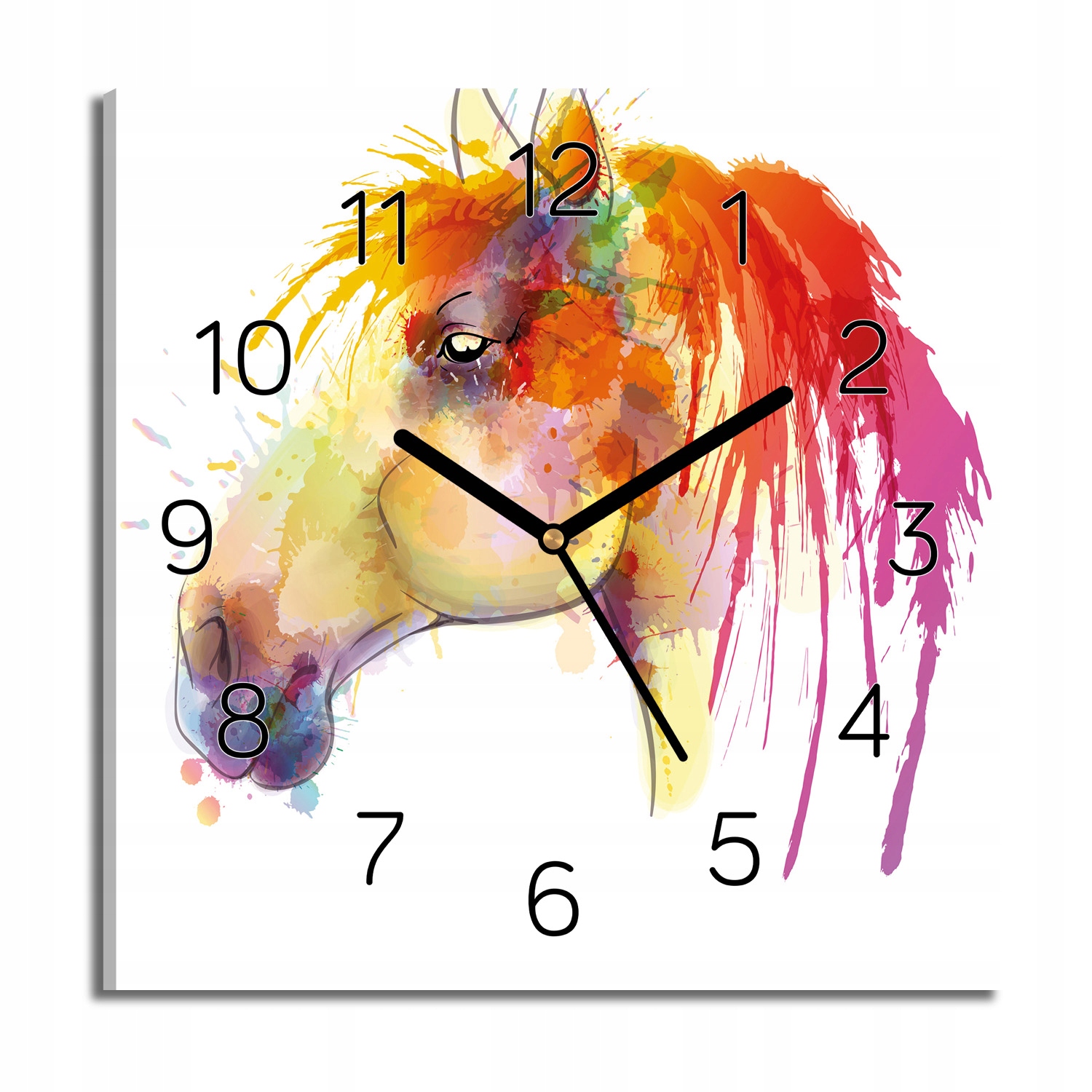 hodiny canvas Kůň hlava grafika do jídelny 30x30