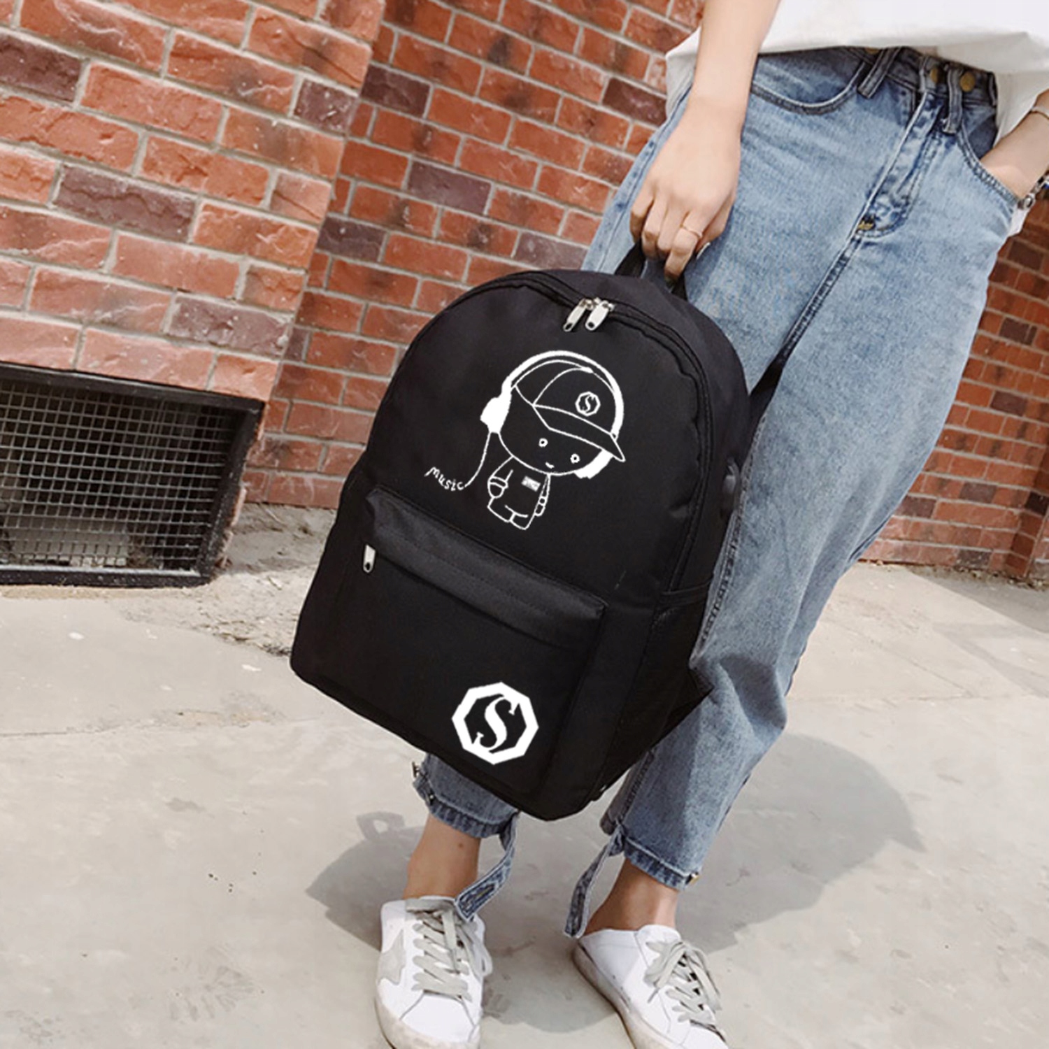 PLECAK SZKOLNY ŚWIECĄCY MŁODZIEŻOWY A4 WOREK PIÓRNIK LISTONOSZKA set4W USB Płeć chłopcy dziewczynki