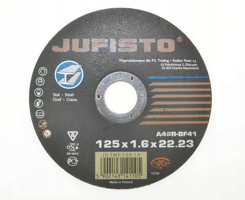 

Tarcza korundowa 125 x 1.0 x 22.2 mm, do stali