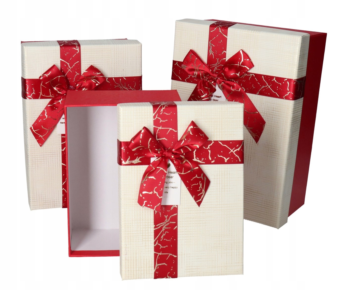 PUDEŁKO PREZENTOWE DEKORACYJNE OZDOBA PREZENT 3SZT Marka Deko