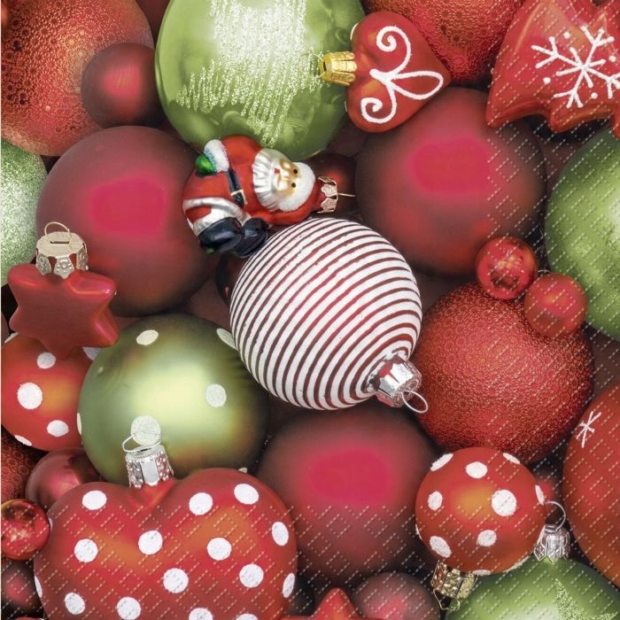 

Serwetki 33 x 33 cm 20 szt., Bombki czerwone
