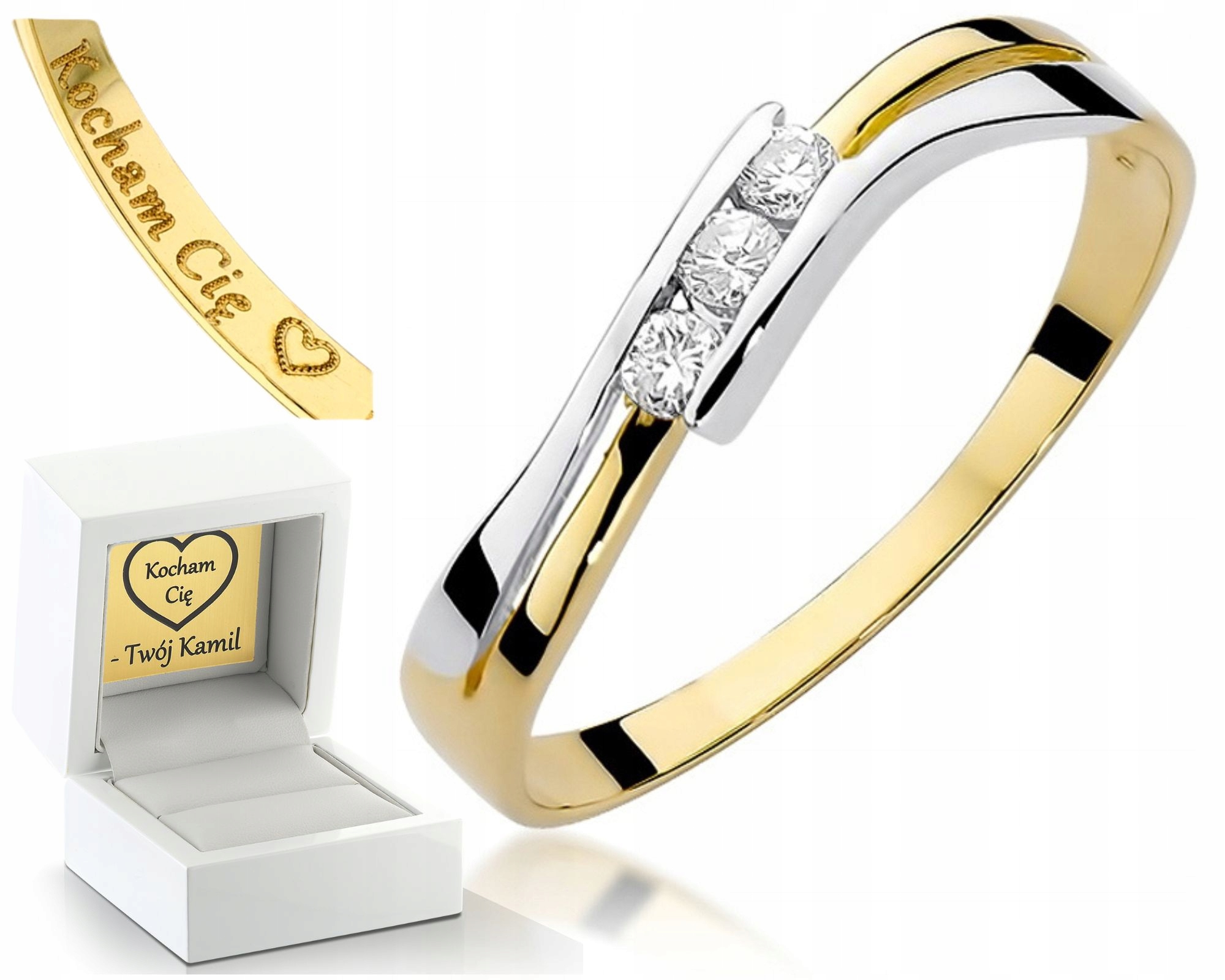 Zlatý Prstýnek S Briliantem Gravírování Bonus 585 Zásnubní Dárek