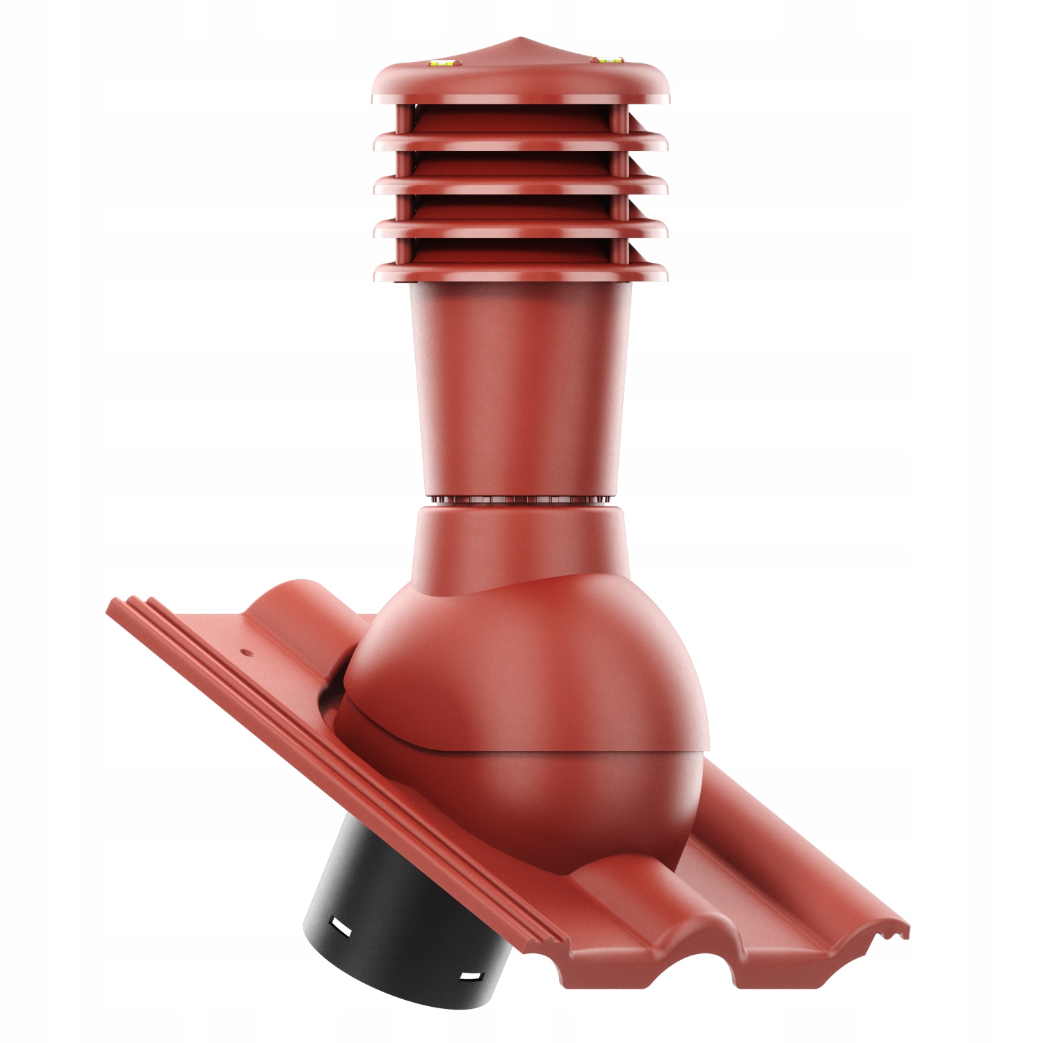 Větrací komín Smart fi125 střešní taška Braas Romanská Červená