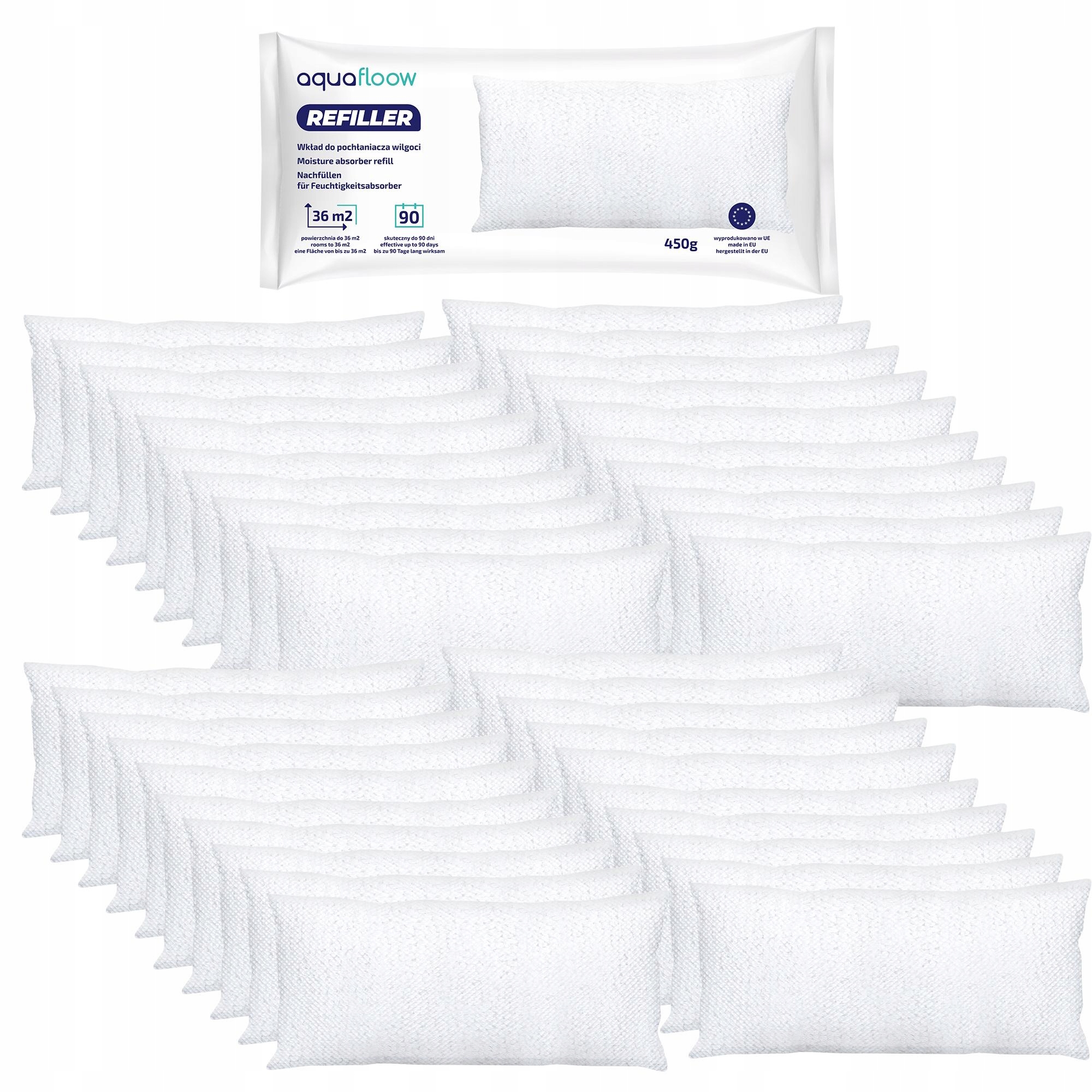 40 x univerzálna náplň do pohlcovača vlhkosti AquaFloow Refiller 450 g