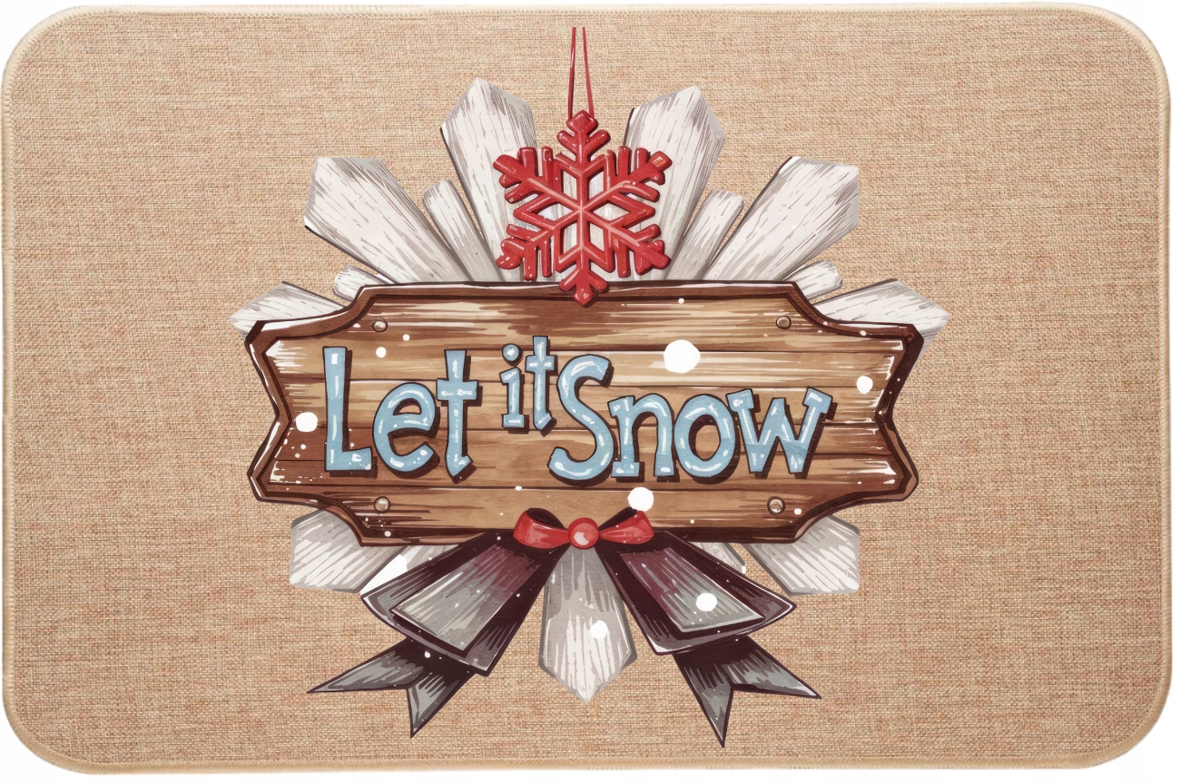 Vianočná ľanová Rohožka na Vianoce Let it Snow