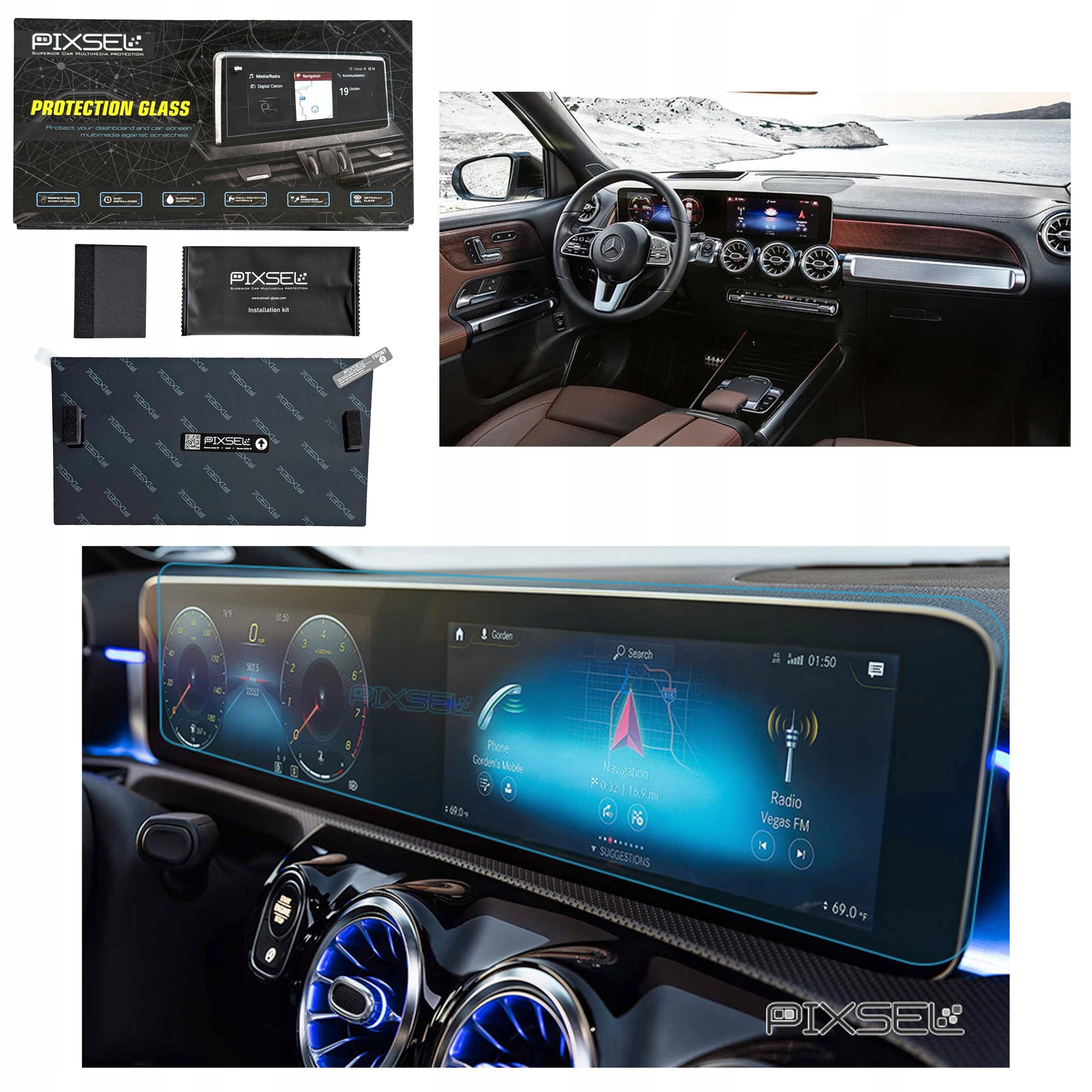 Antyodciskowe Matowe Szkło Ochronne Mercedes Benz GLB-CLASS-24.7“ 2019-