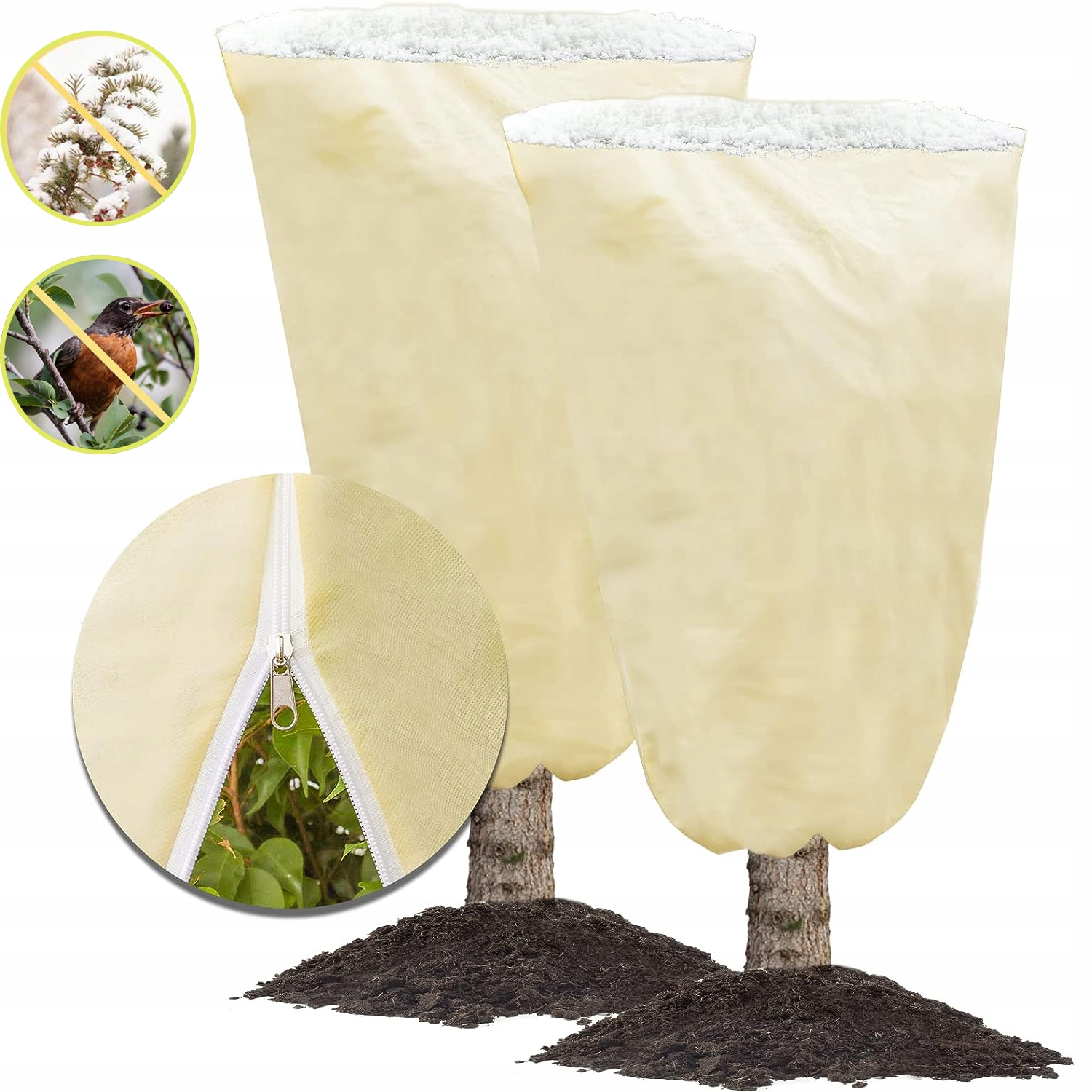 2X Ochranný Návlek Na Zimní Rostliny, Ochranný Obal Na Rostliny 1,2X1,8 M