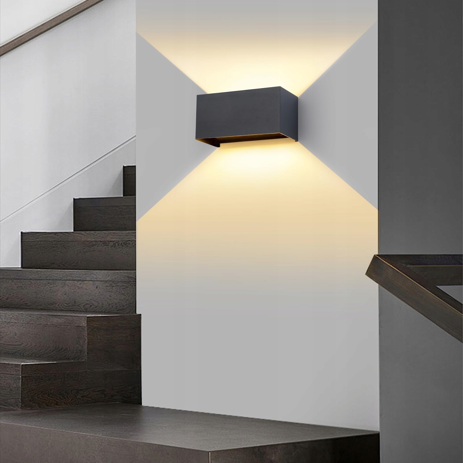 FUPE Lampa Ścienna LED 25W IP65 Wodoodporna Do Wnętrz i Na Zewnątrz 3000K — miniatura 9