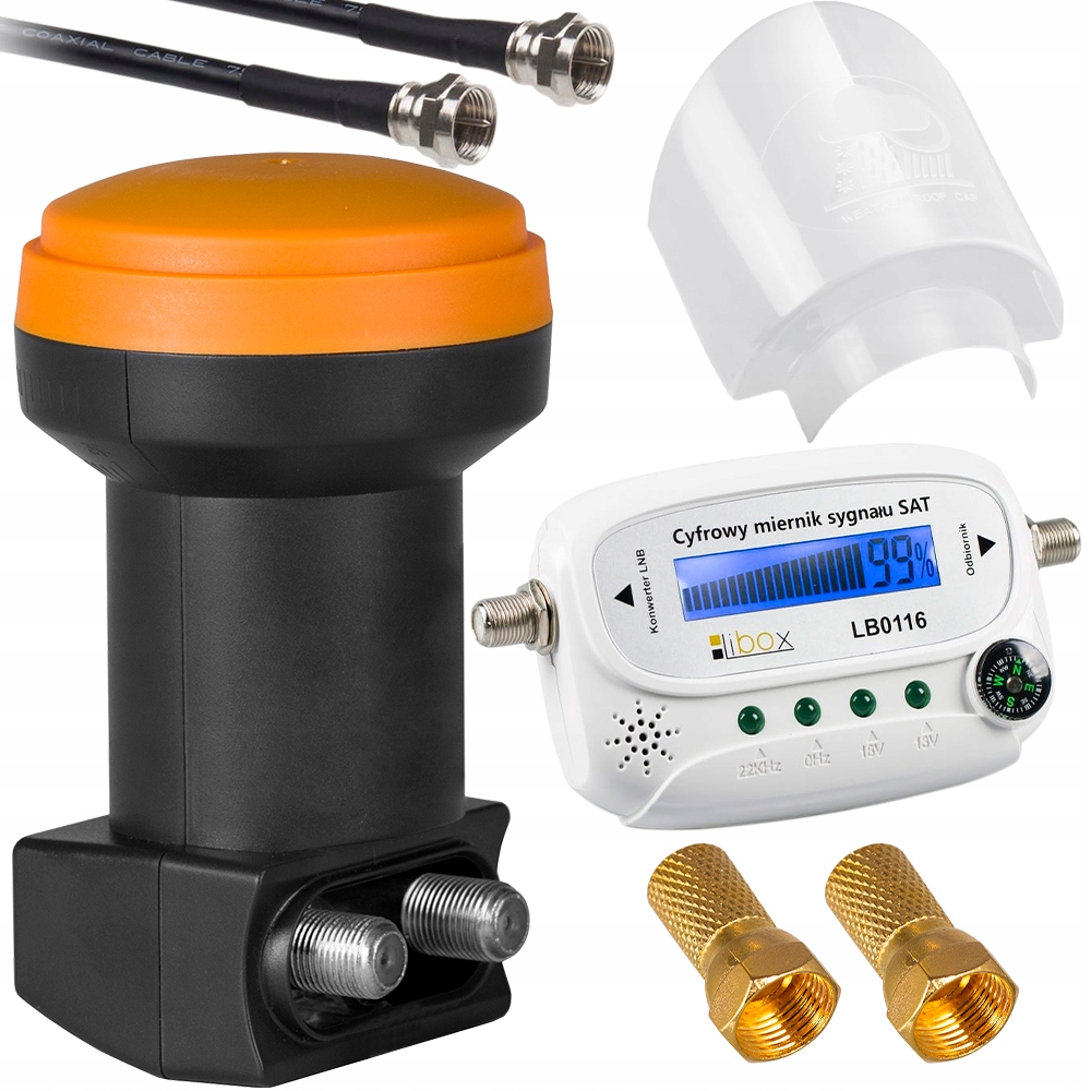 

Zestaw Konwerter Twin 4K Miernik Sat Osłona Kabel