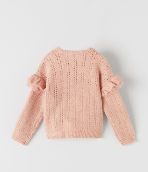 ZARA KIDS SWETER RÓŻOWY KLASYCZNY PROSTY 80 1HAP Materiał dominujący akryl
