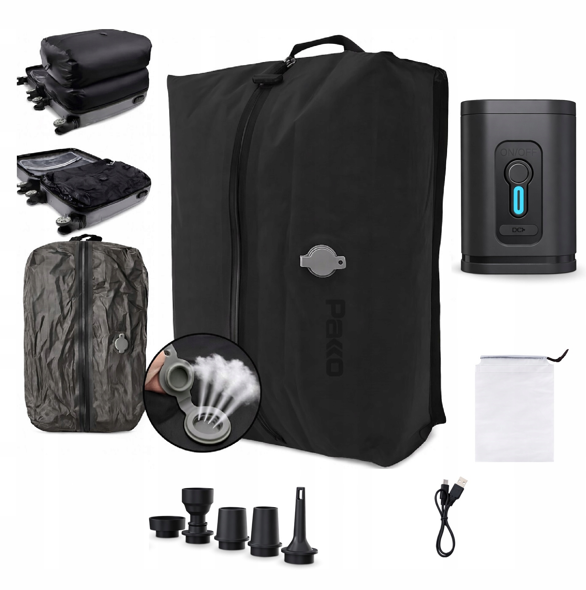 Sada vákuový pytel Pakko bezdrátový elektrický kompresor Usb I114