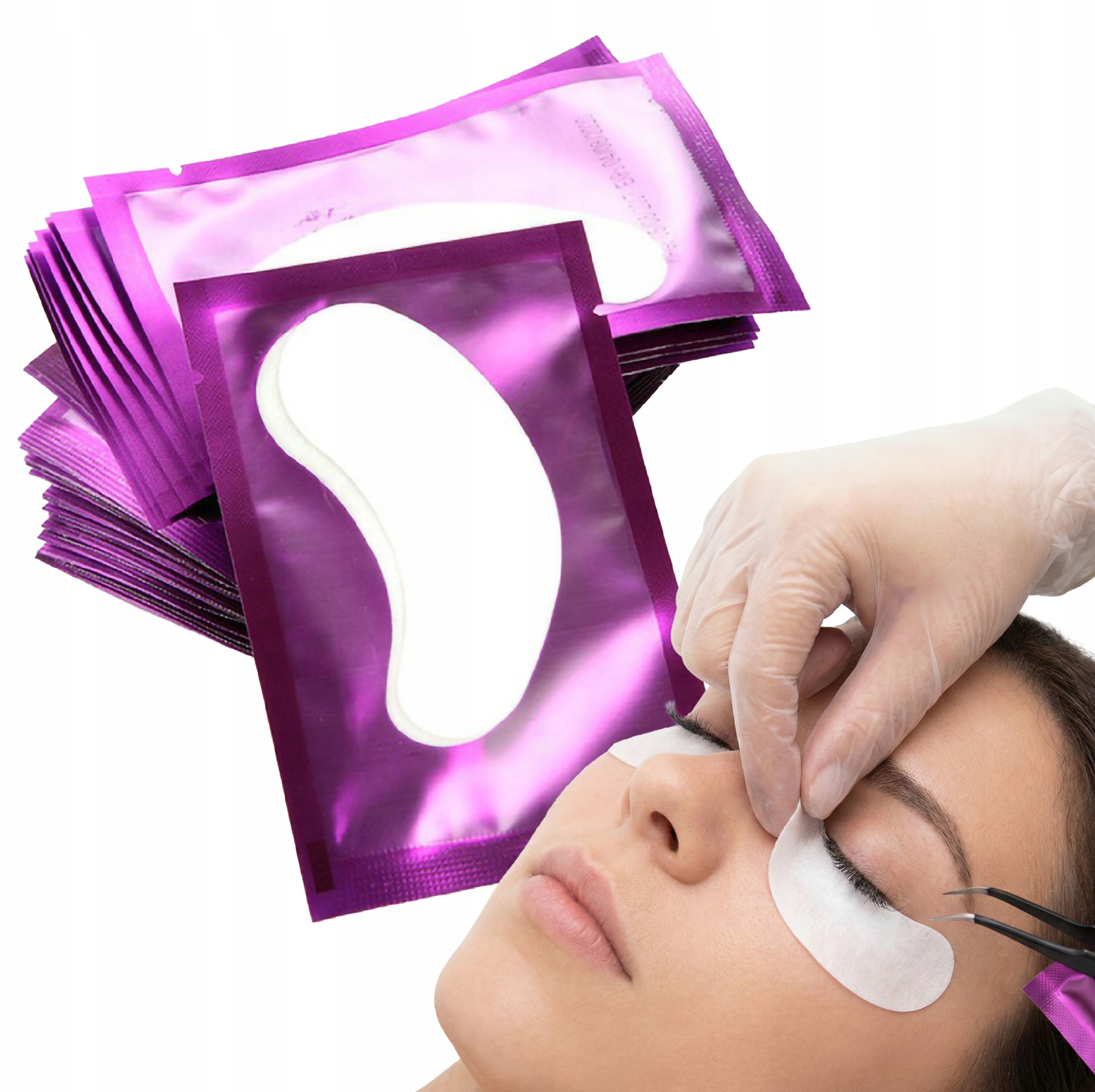 100шт ЛЕПЕСТКИ ПОД ГЛАЗА ДЛЯ НАРАЩИВАНИЯ РЕСНИЦ-ФИОЛЕТОВЫЙ