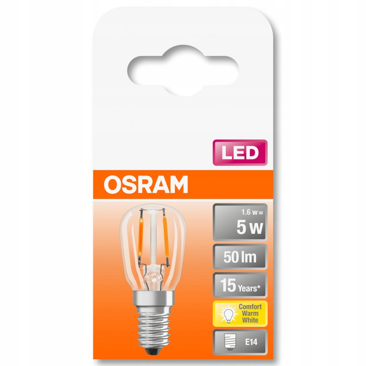 Żarówka LED E14 T26 filament T26 1,6W SZKŁO OSRAM Kod producenta 4058075432819