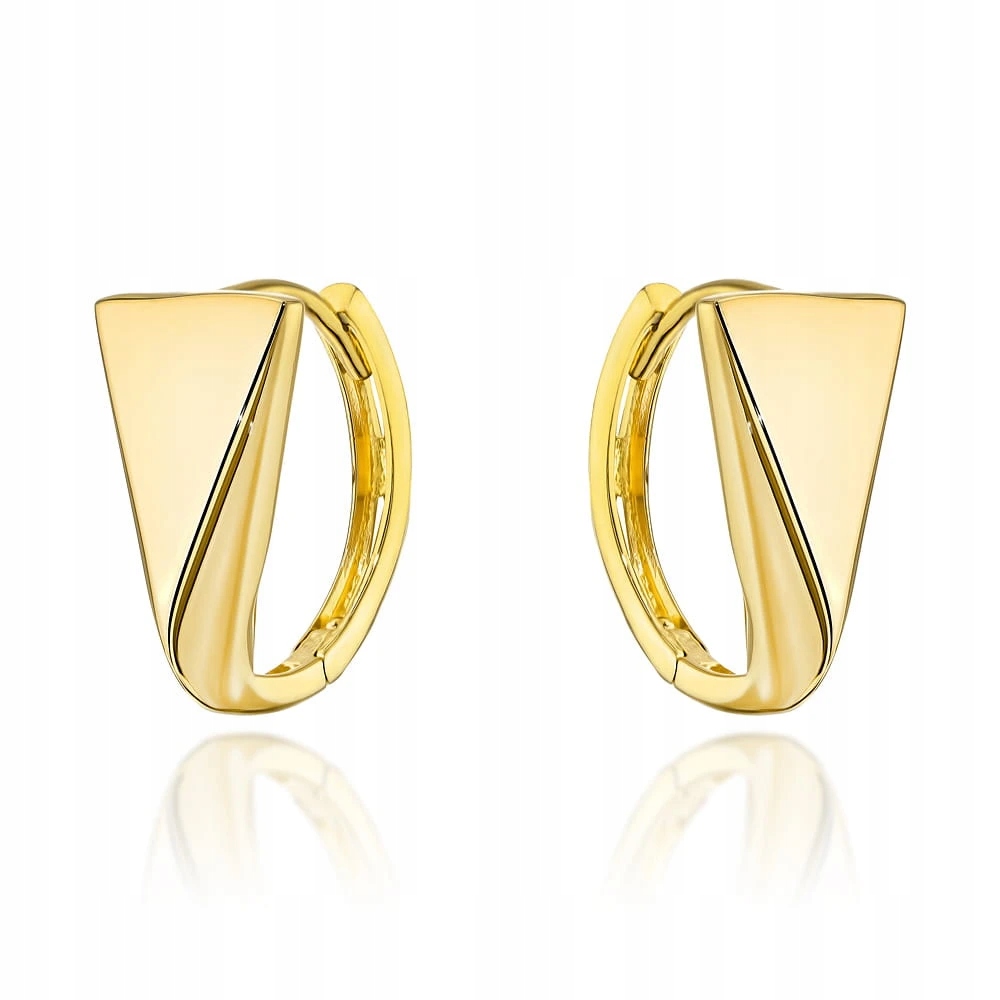 Zlaté náušnice 585 s trojúhelníkovým zapínáním
