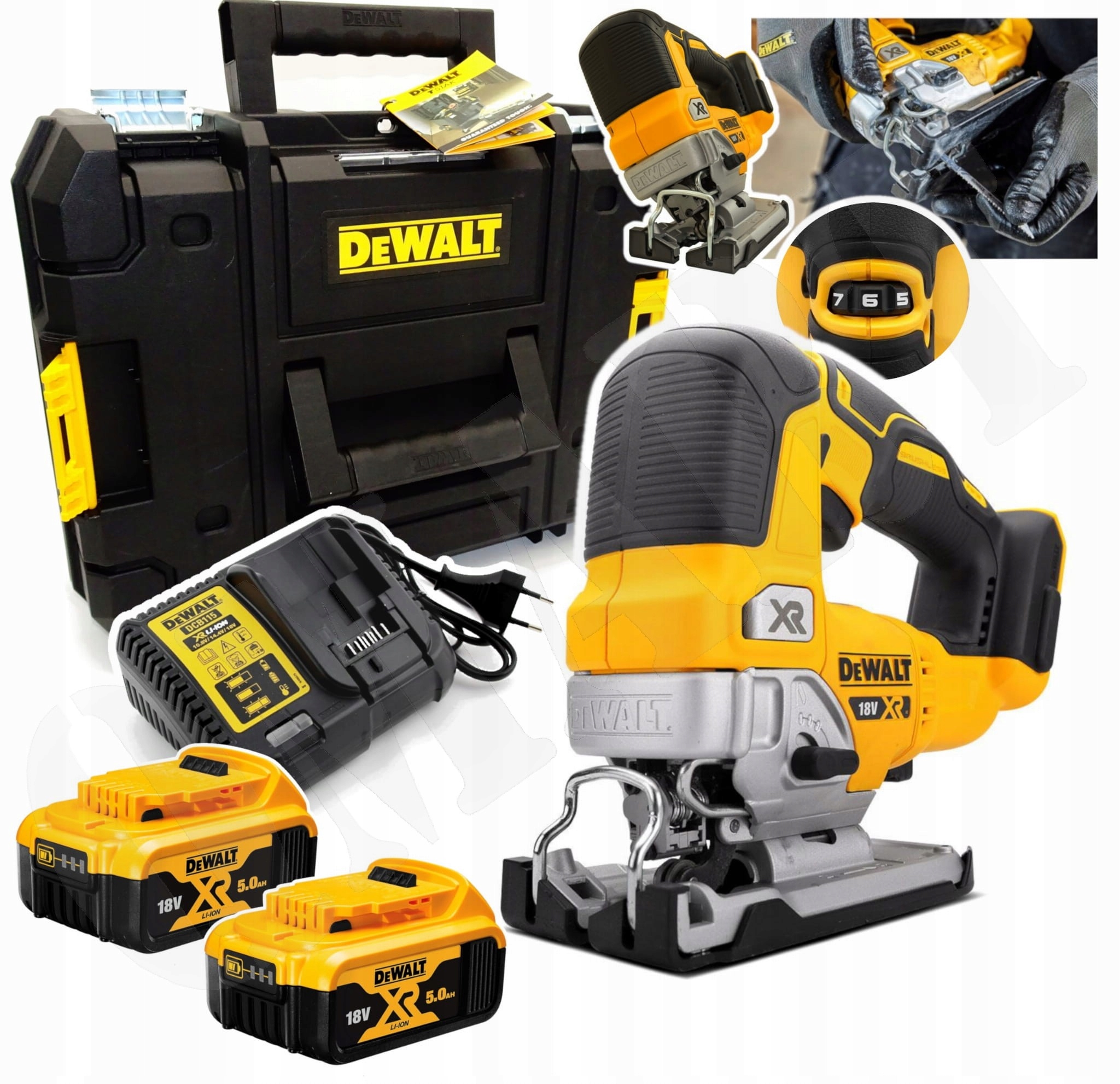 Wyrzynarka akumulatorowa DeWalt DCS334P2 2 x Aku 5Ah ładowarka