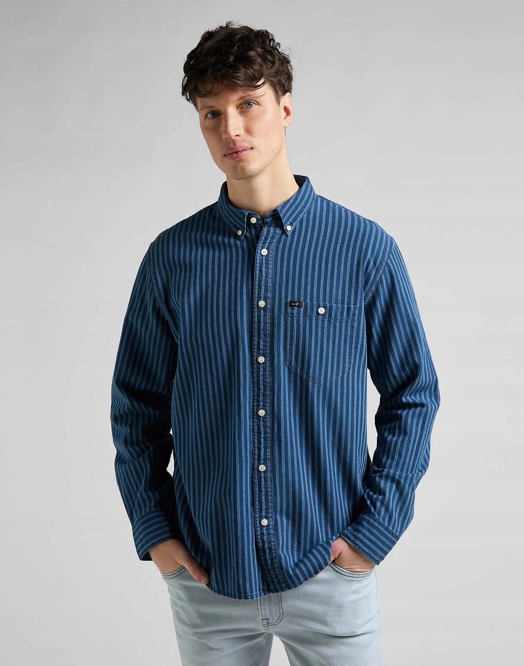 Pánská košile Lee Riveted Shirt Indigo L66IOUDK S