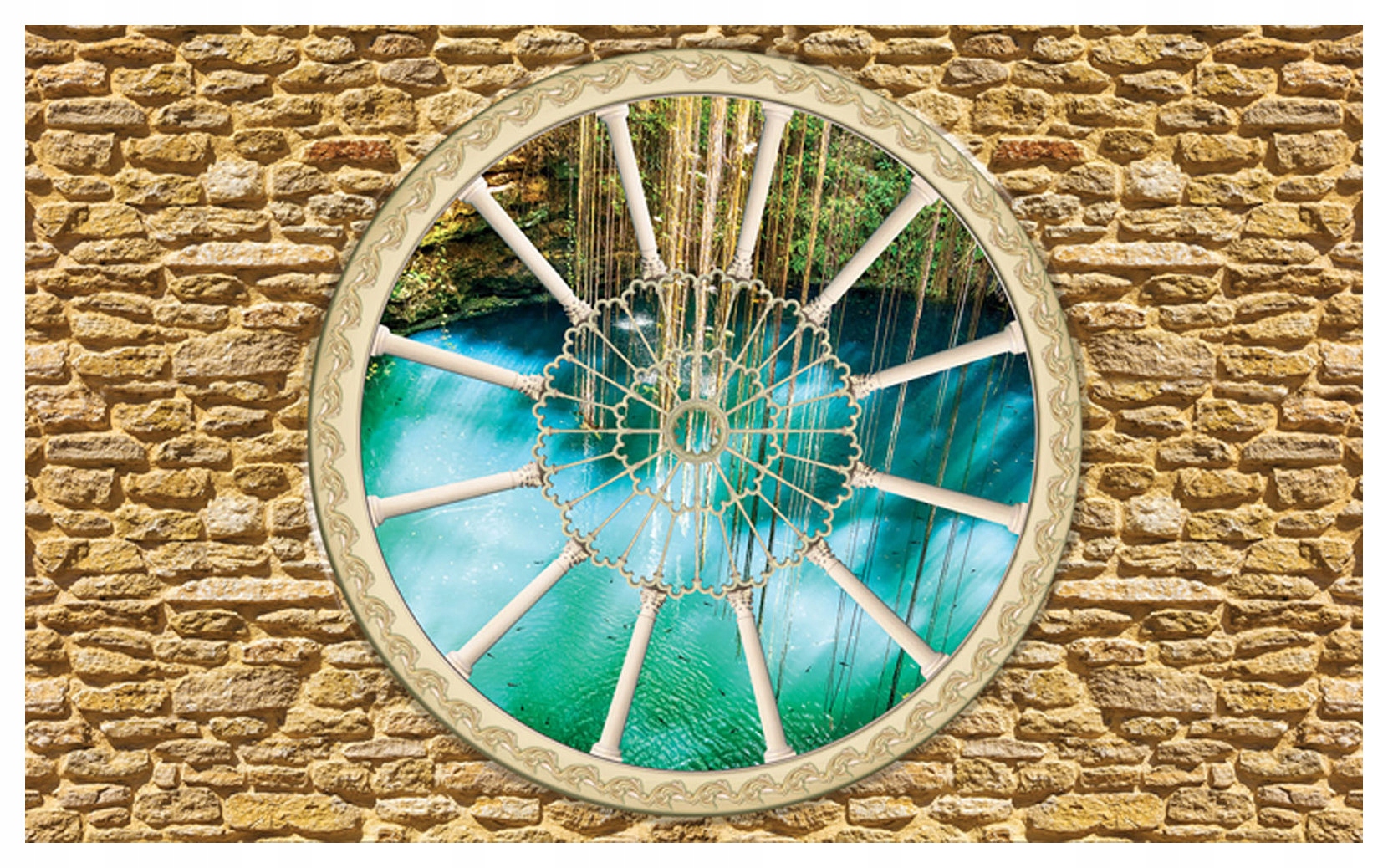 Fototapeta Okno na tropický raj more oceán 368x254 vinylová lepidlo