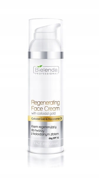 BIELENDA Krem regenerujący do twarzy z kolidalnym złotem SPF 10, 100 ml