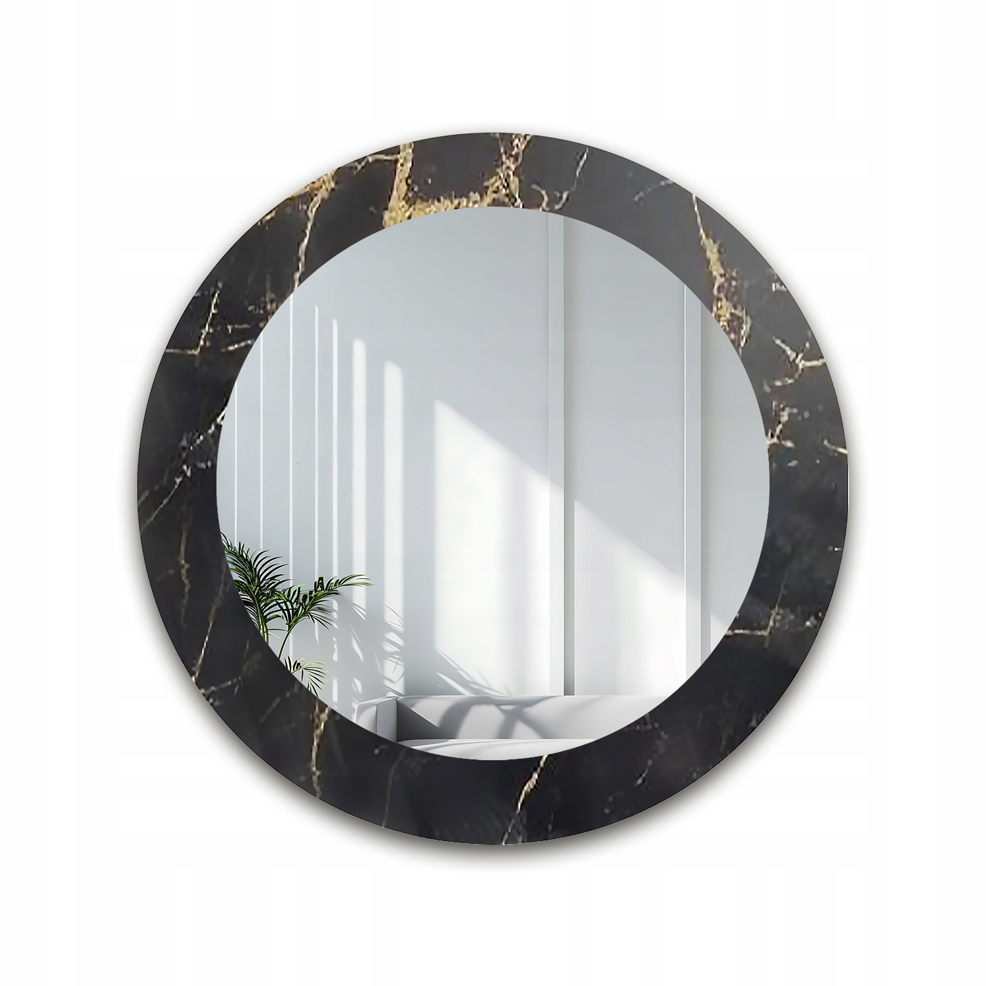 Zrcadlo Marble Noelle na černo zlatém mramoru FI100 cm