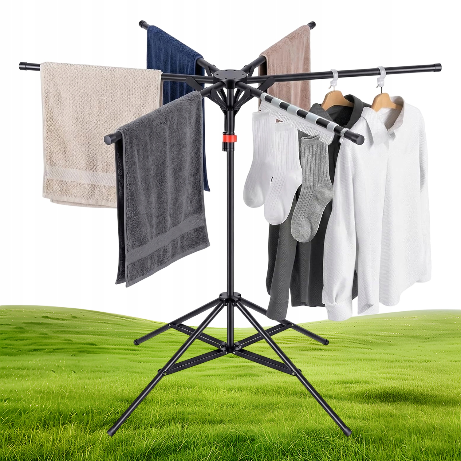Levně Sušák Na Prádlo, Skládací Věšák, Nastavitelná, 120-170 CM, Zesílená