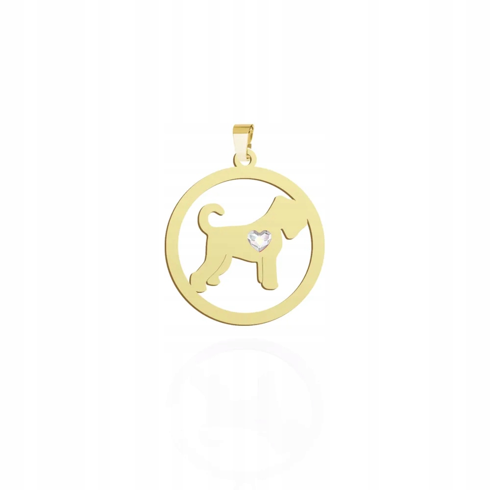 Zlatý přívěsek s černým ruským teriérem 925 Šperky Dárek Gravírování Bonus