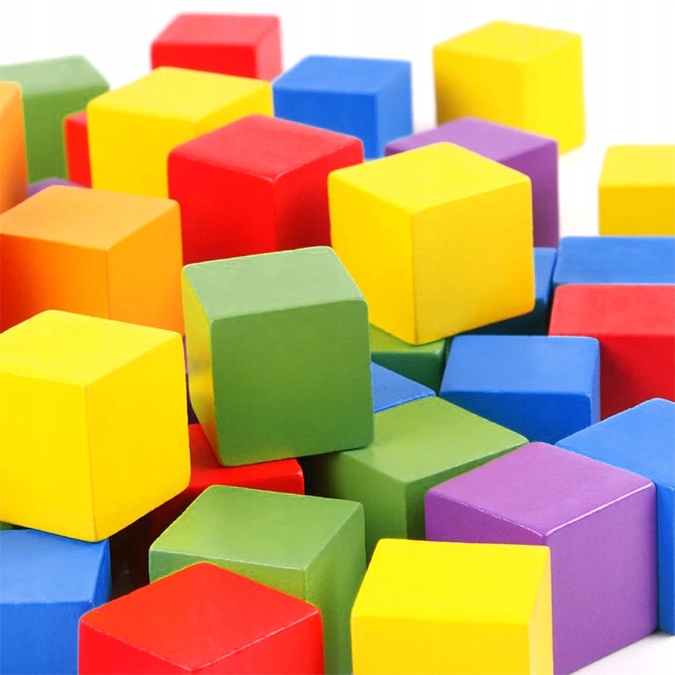 DREWNIANY ZESTAW KOLOROWE KLOCKI KOSTKI MONTESSORI Rodzaj zestaw