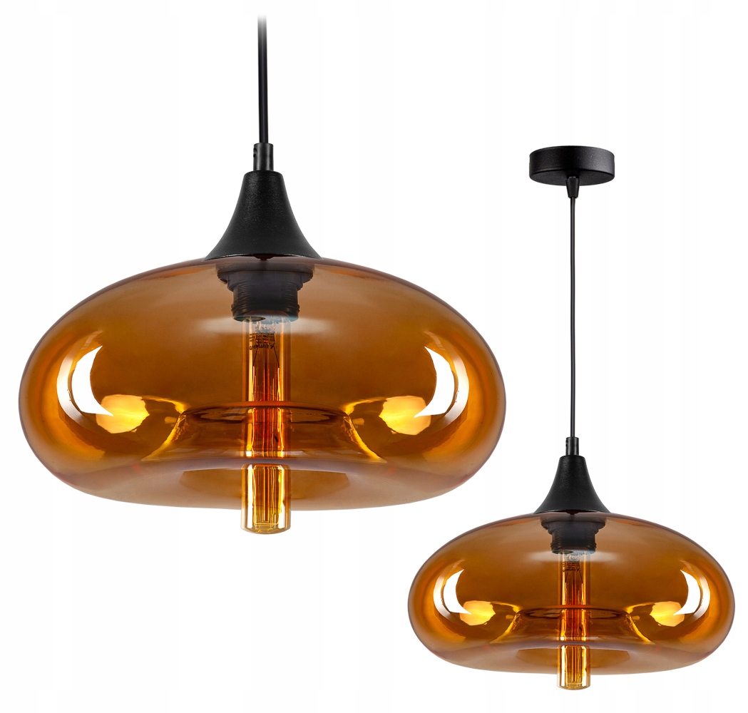 

Szklana Lampa Wisząca Sufitowa Żyrandol Plafon Led