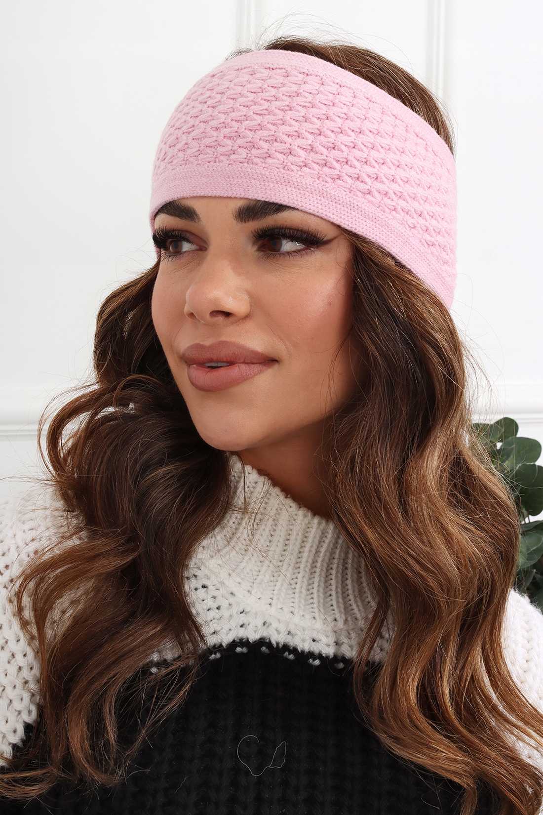 OPASKA DAMSKA NA GŁOWĘ USZY NAUSZNIKI TURBAN CZAPKA CIEPŁA SZEROKA P.RÓŻOWA Model 2717