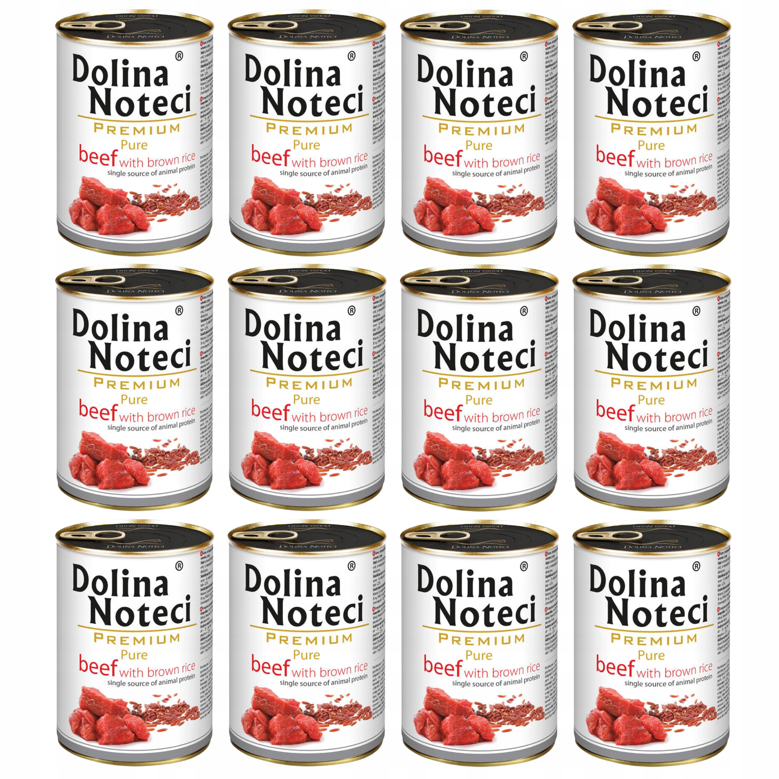 Levně Dolina Noteci Premium Pure krmivo pro psy hovězí maso s rýží 12 x 400 g