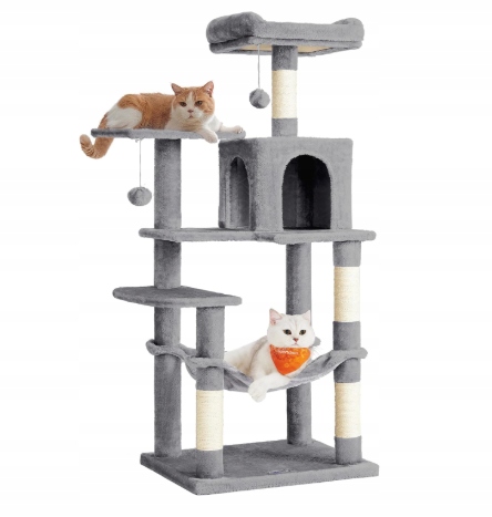 Levně Škrabadlo Pro Kočky 6 úrovní Houpací síť Pelíšek 143 cm