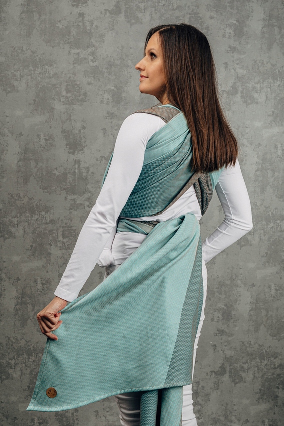 Chusta tkana LennyLamb - Mała Jodełka Baby Mint Typ Wiązana tkana