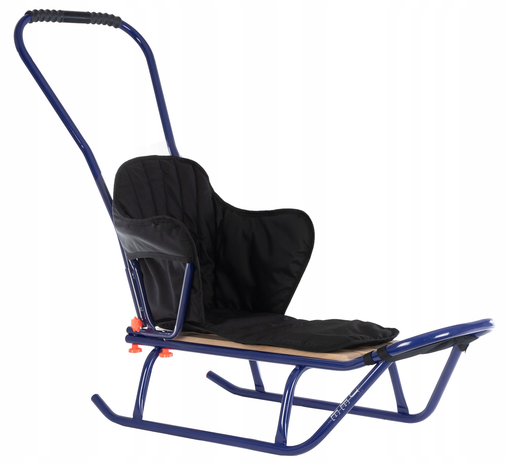 Polskie Sanki Metalowe Jee M Dla Dzieci Z Oparciem, Pchaczem I Materacykiem