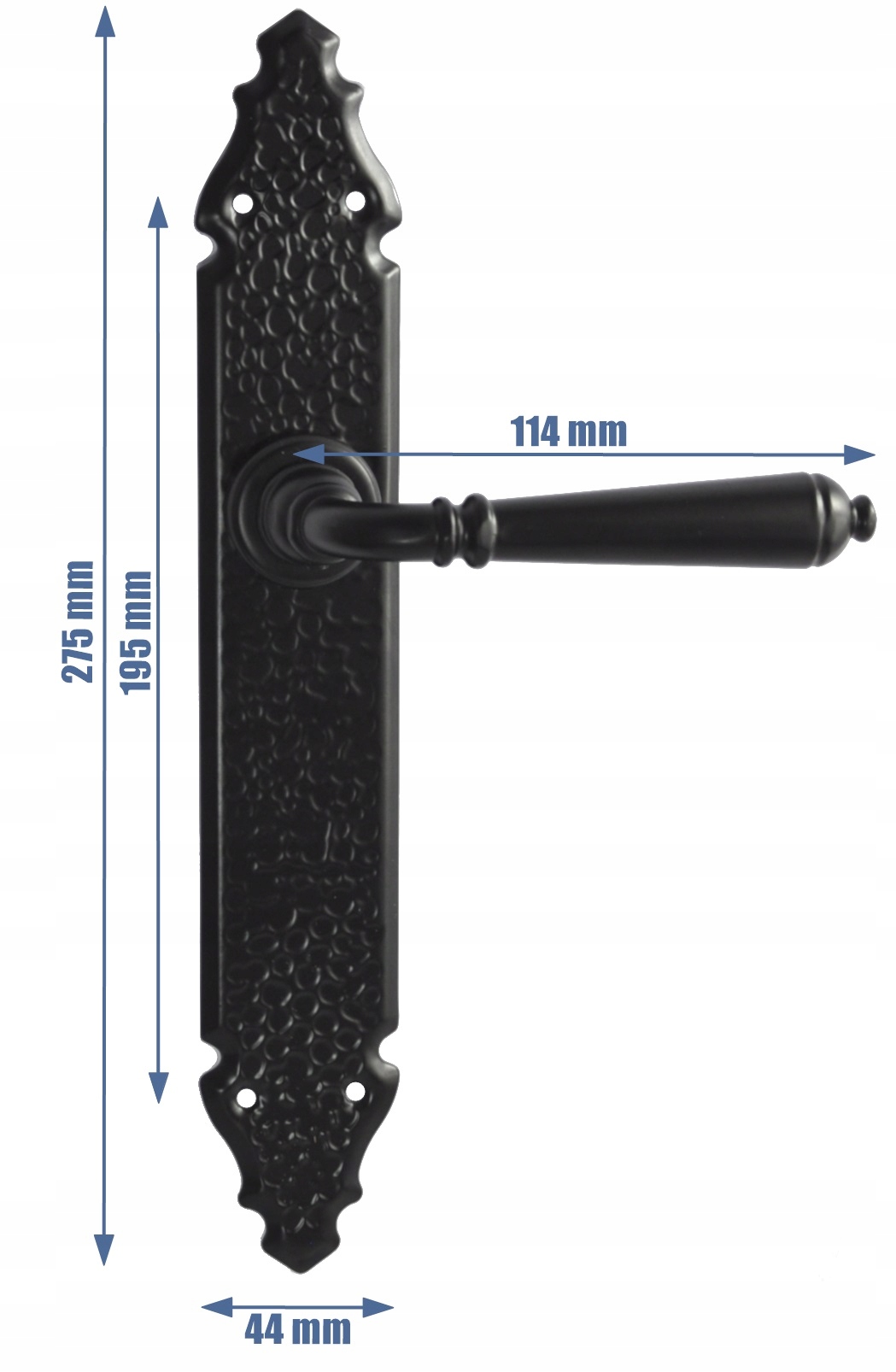 KLAMKA DRZWIOWA CZARNA LOFT RETRO KUTA METALOWA Rodzaj Klamka do furtek i bram