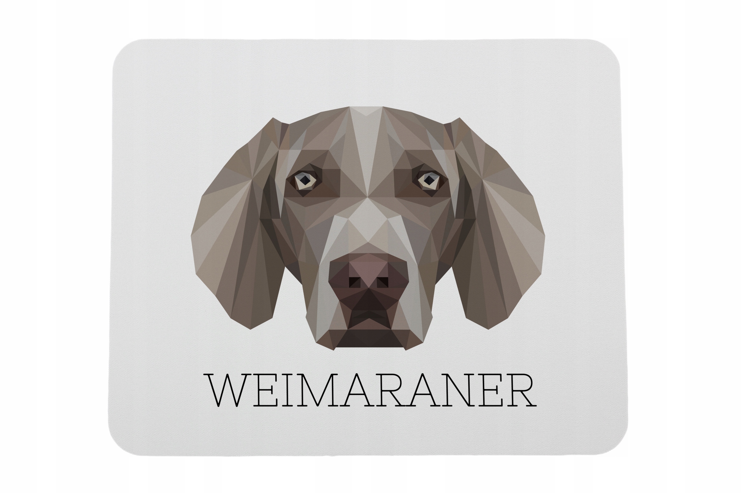 Wyżeł weimarski, Weimaraner -geometryczna podkładka ze zdjęciem i napisem p