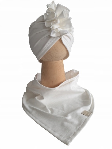 

Zestaw Czapka Turban + Chusta Ecru 52-55cm