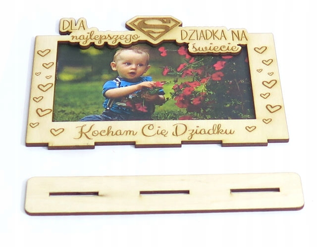 RAMKA NA ZDJĘCIE KOCHAM SIĘ DZIADKU PREZENT RB9 Materiał drewno