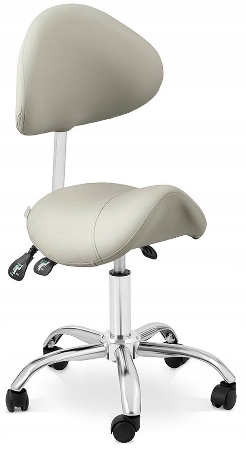 Sedlové kosmetické křeslo Mannheim Grey s nastavitelným otočným opěradlem