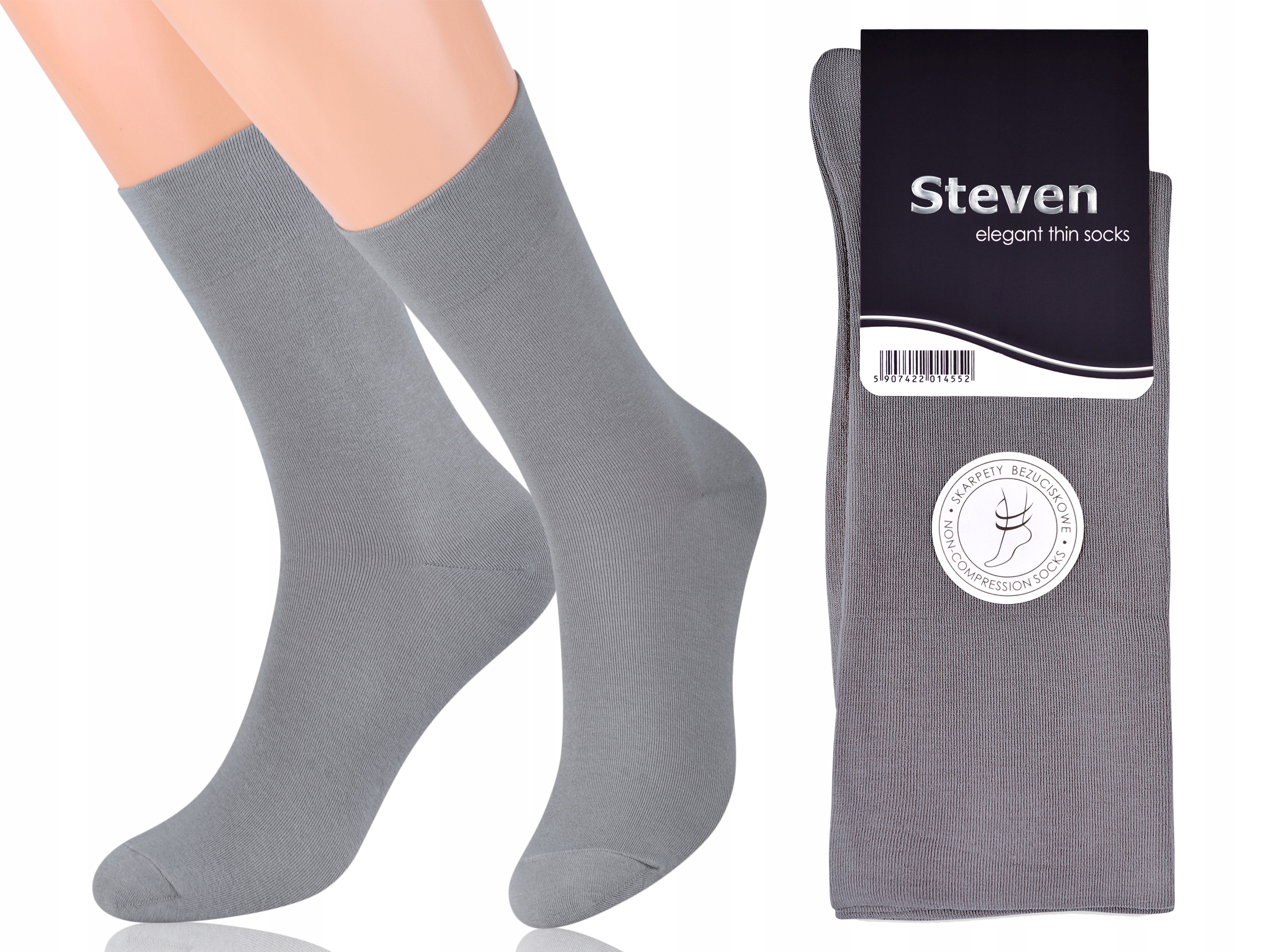 

Steven 107 Skarpety Bezucisk. Elegant Szary 45-47