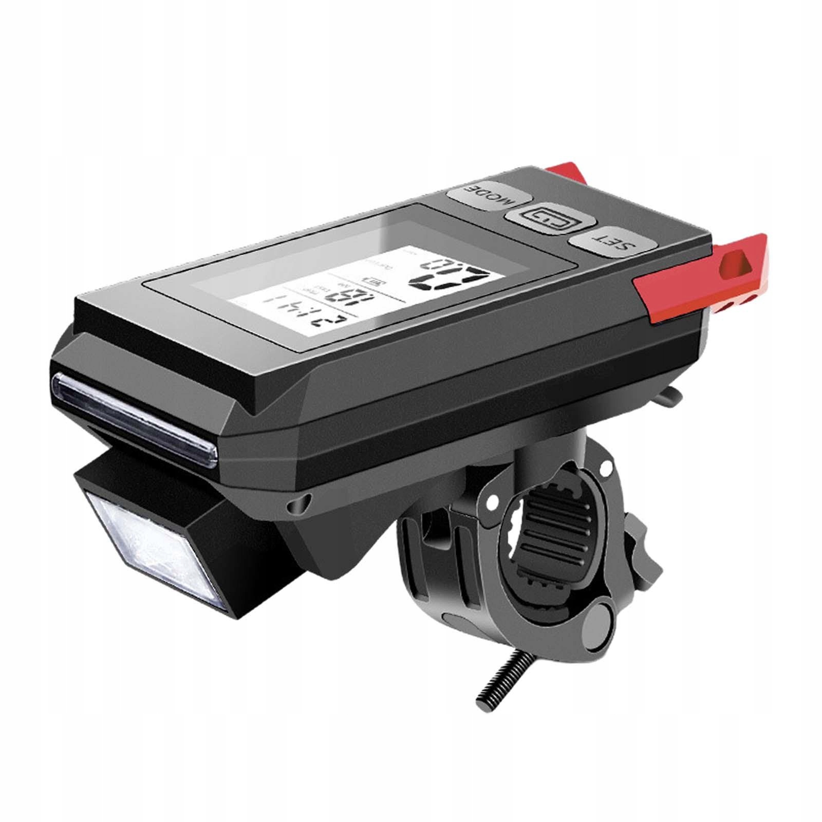 Komputer rowerowy USB z reflektorem Dzwonek rowerowy Wielofunkcyjny wyświet Model Podświetlenie komputera rowerowego Prędkościomierz