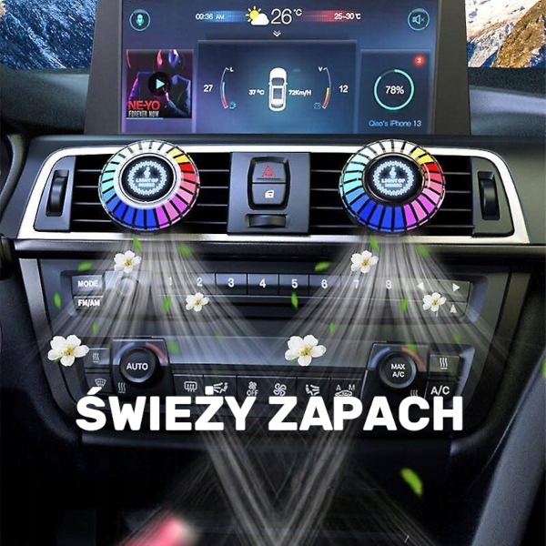 LAMPKA MIGOCZĄCA LED W RYTM MUZYKI ZAPACH DO SAMOCHODU PERFUMY OZDOBA AUTA EAN (GTIN) 720563533547