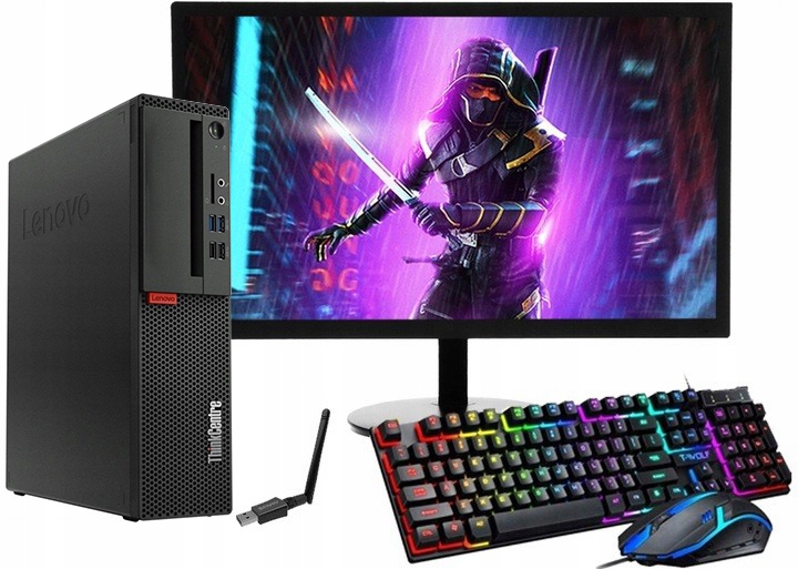 Stacjonarny zestaw komputerowy PC Lenovo M725s AMD 16GB 480SSD W10/W11+22"