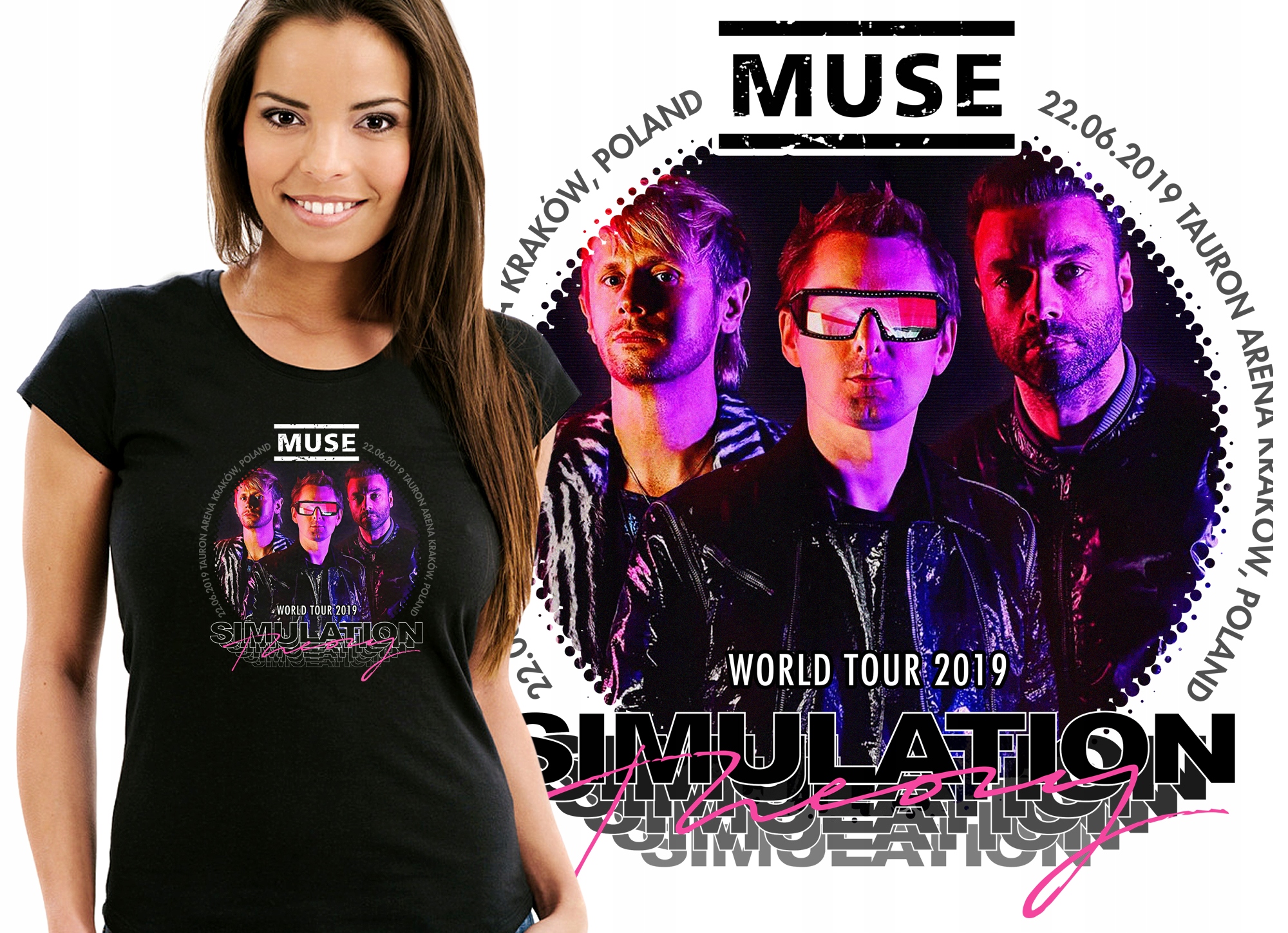 

Muse Simulation Theory Tour '19 Koszulka Damska XL