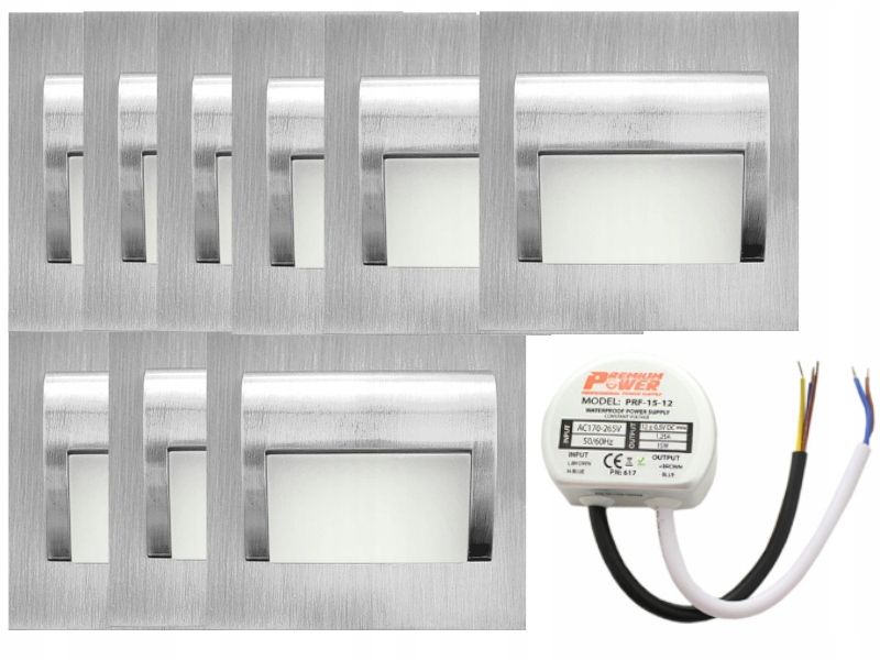 

Zestaw Lampki Schodowe Led Halogen 9x +zasilacz
