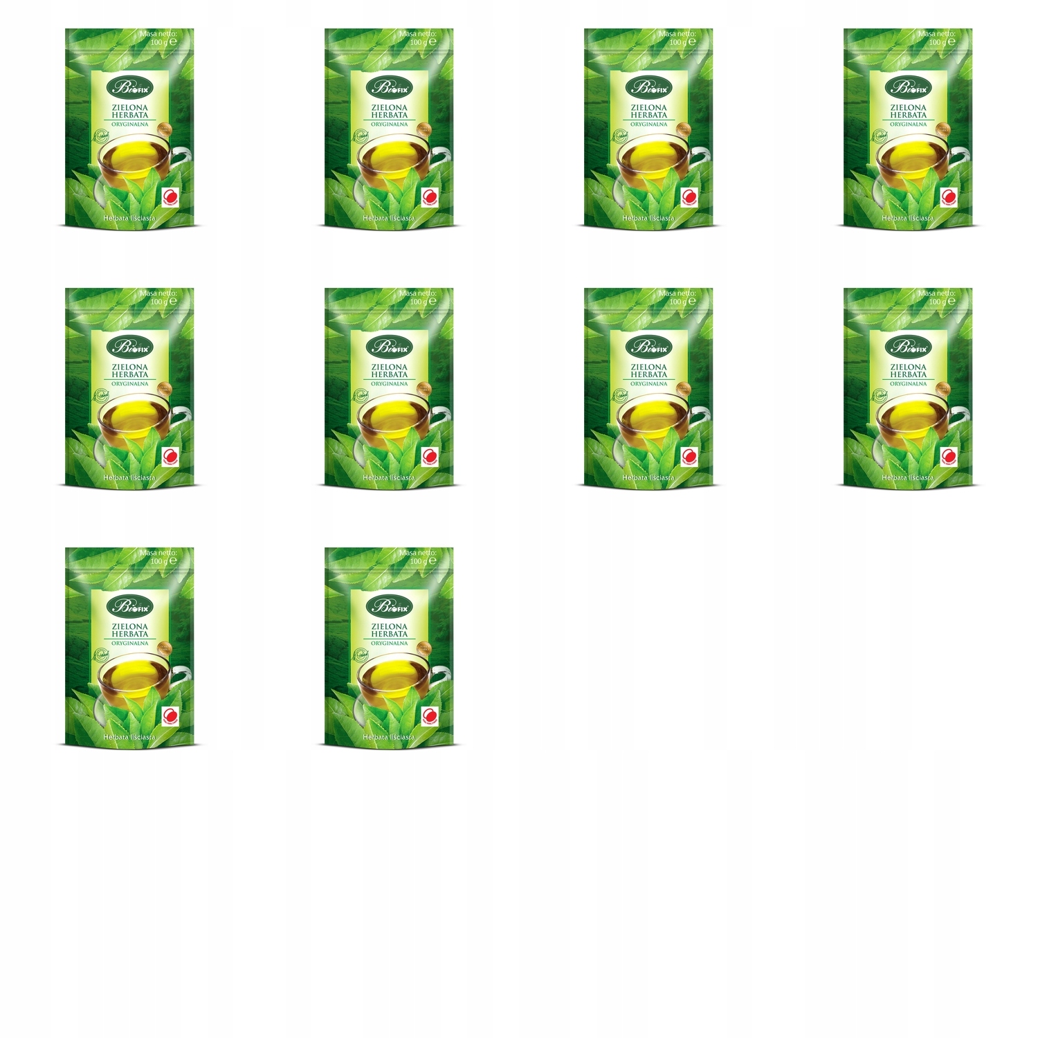 10x 100g Bifix herb zielona liść Karton