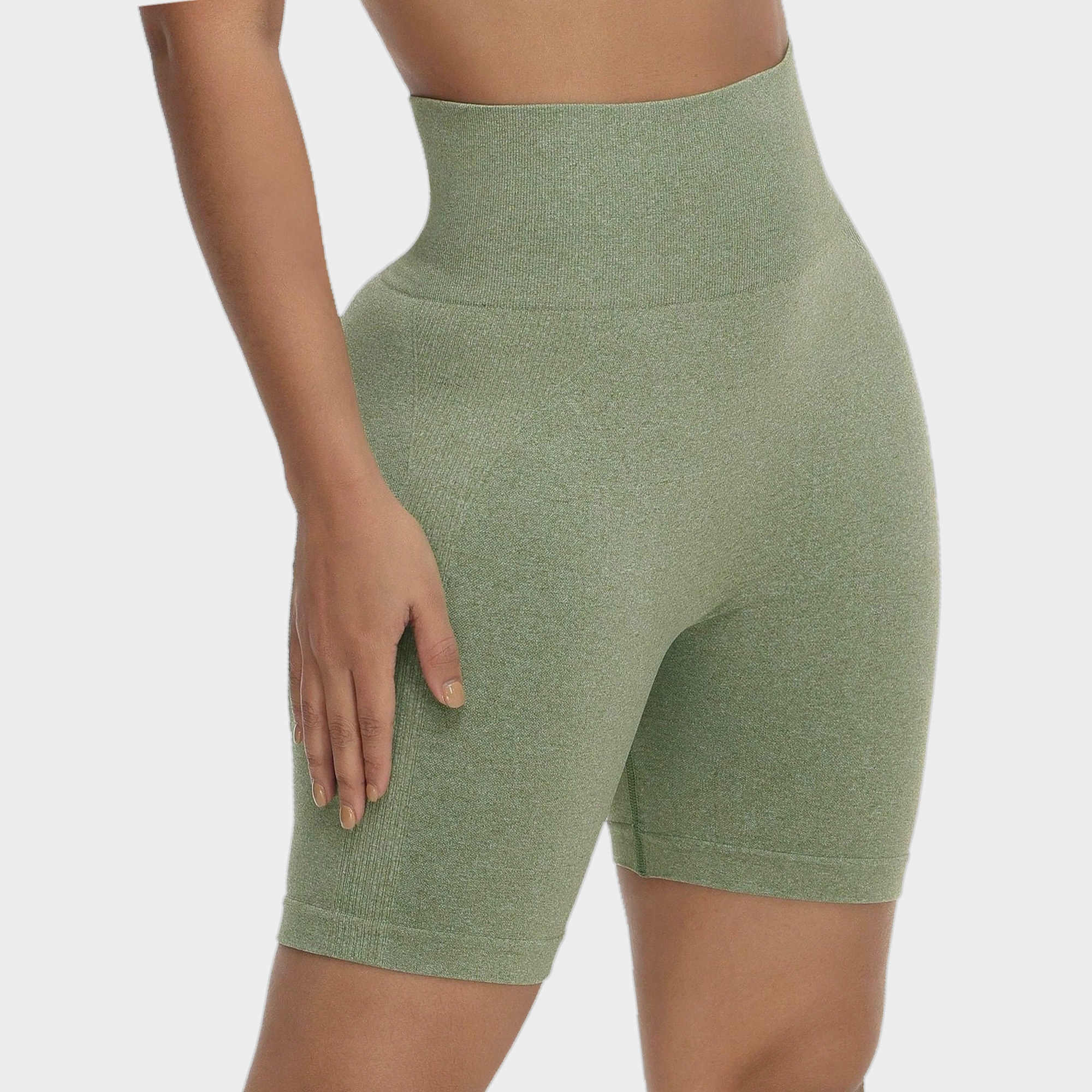 Legginsy Khaki Do Ćwiczeń Z Wysokim Stanem Spodenki L 40