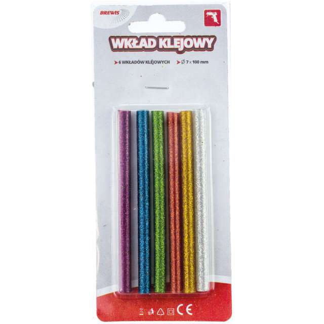 

Klej Do pistoletu Brokatowy MIX wkład 7X100mm 6szt