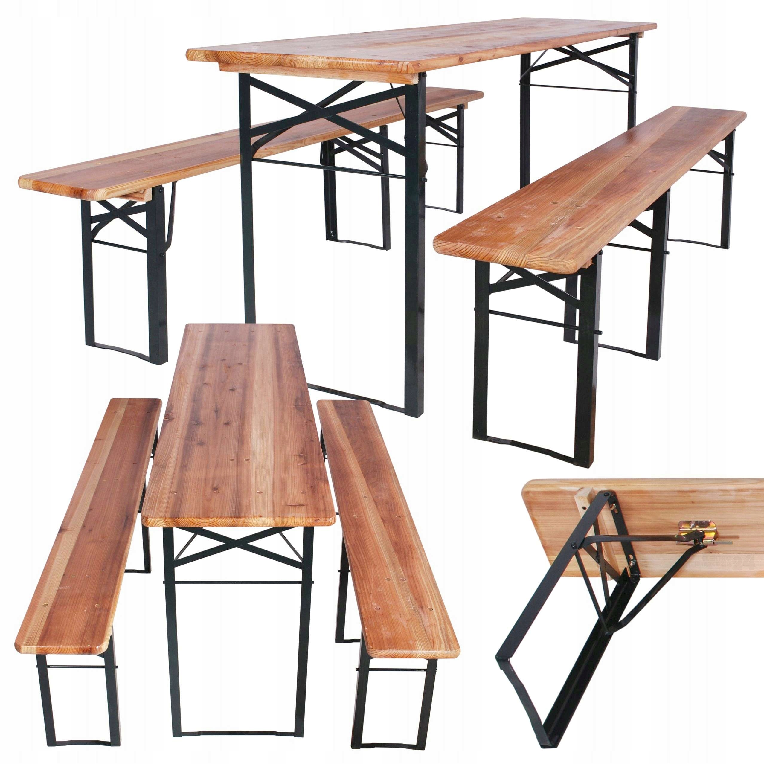 Zestaw Mebli Ogrodowych Cateringowych biesiadny Stół 2 Ławki