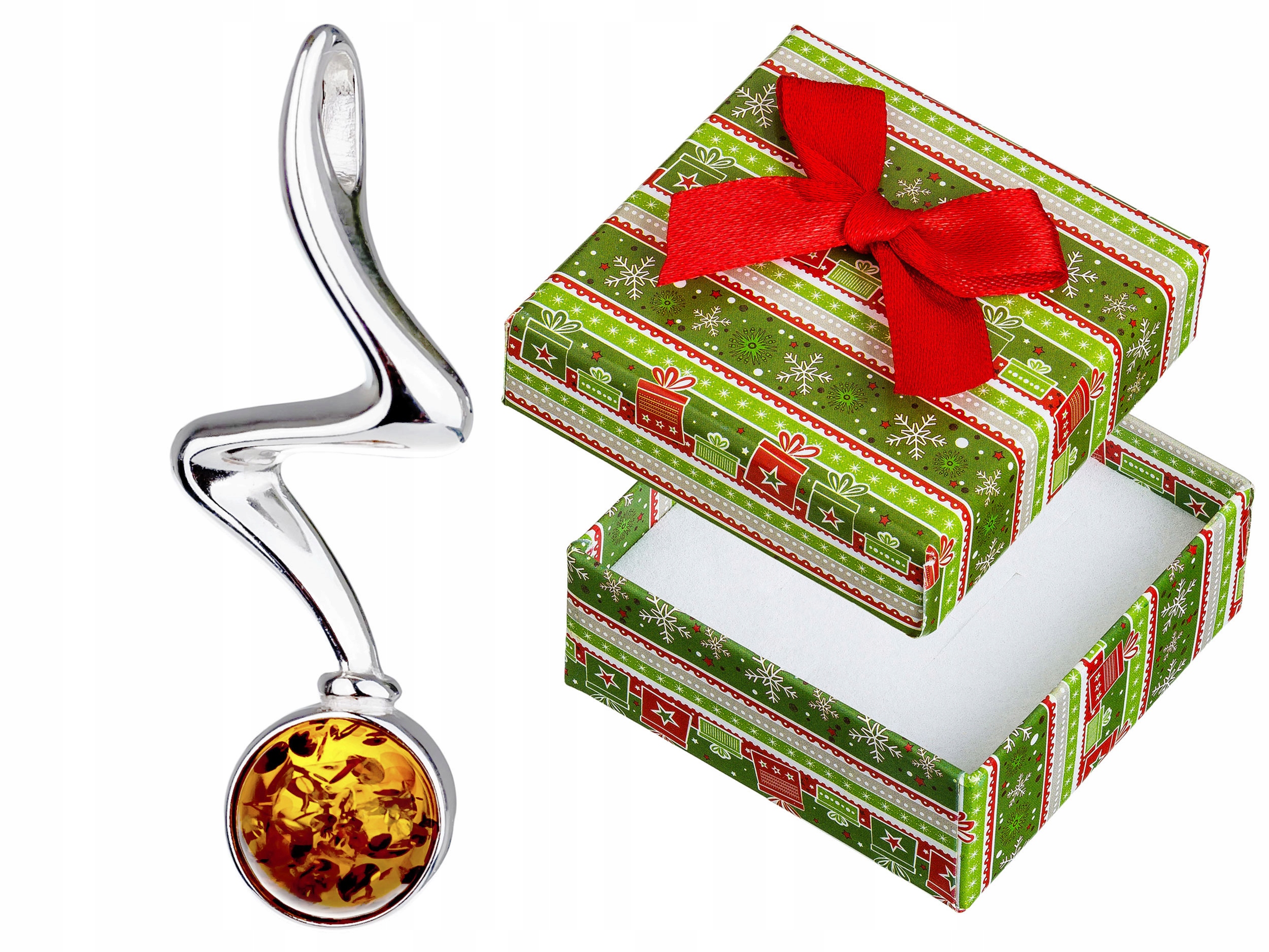 Stříbrný přívěsek Blesk s jantarem Dámský stříbrný Přívěsek Blesk