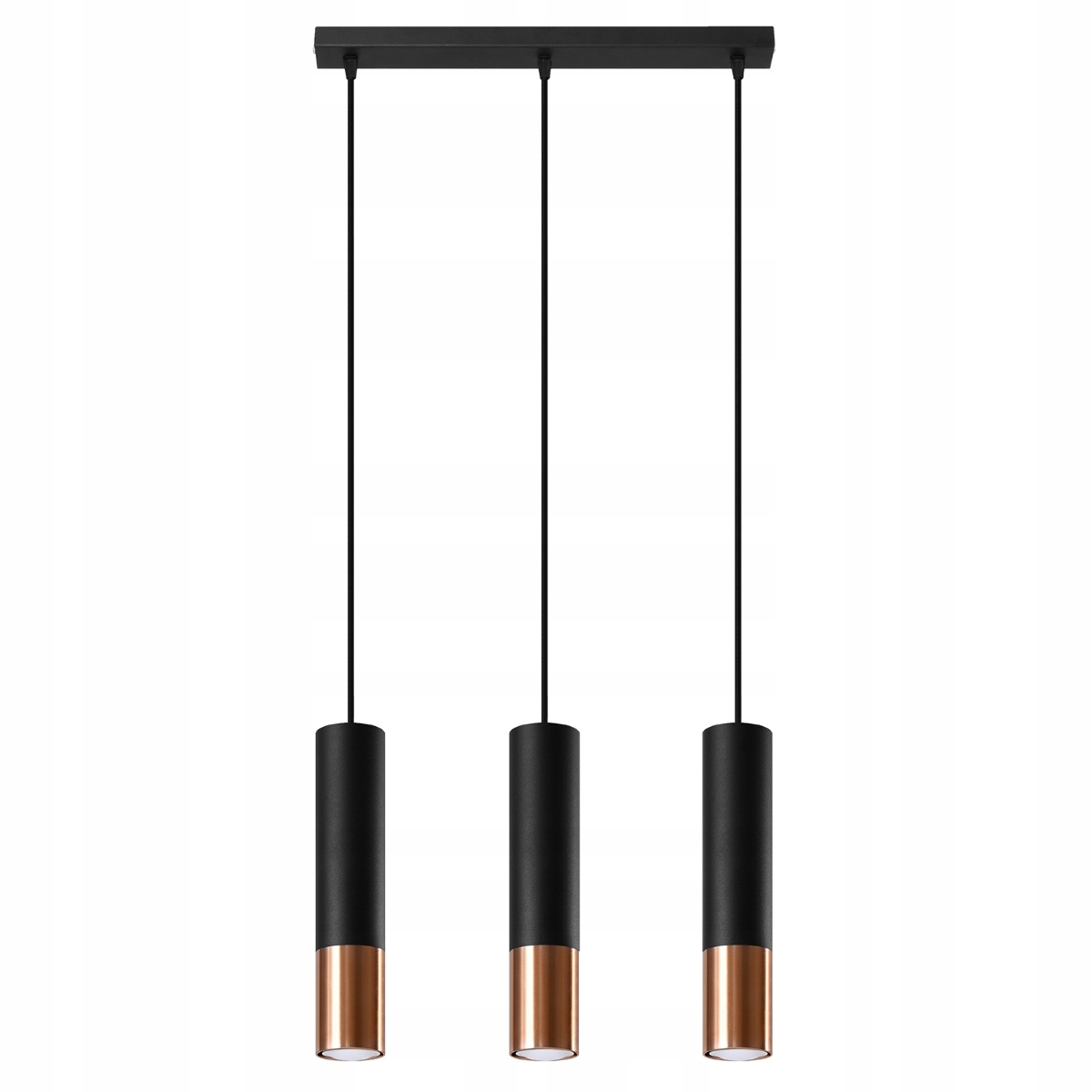 Závesná lampa Loopez 3L čierna/meď